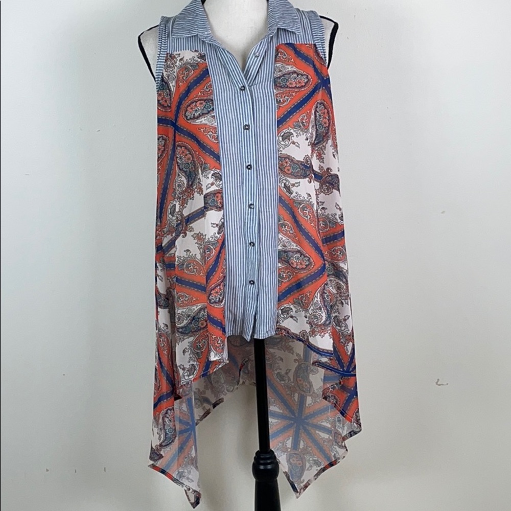 ⭐️🌸the paisley parrot hankerchief sleevless top